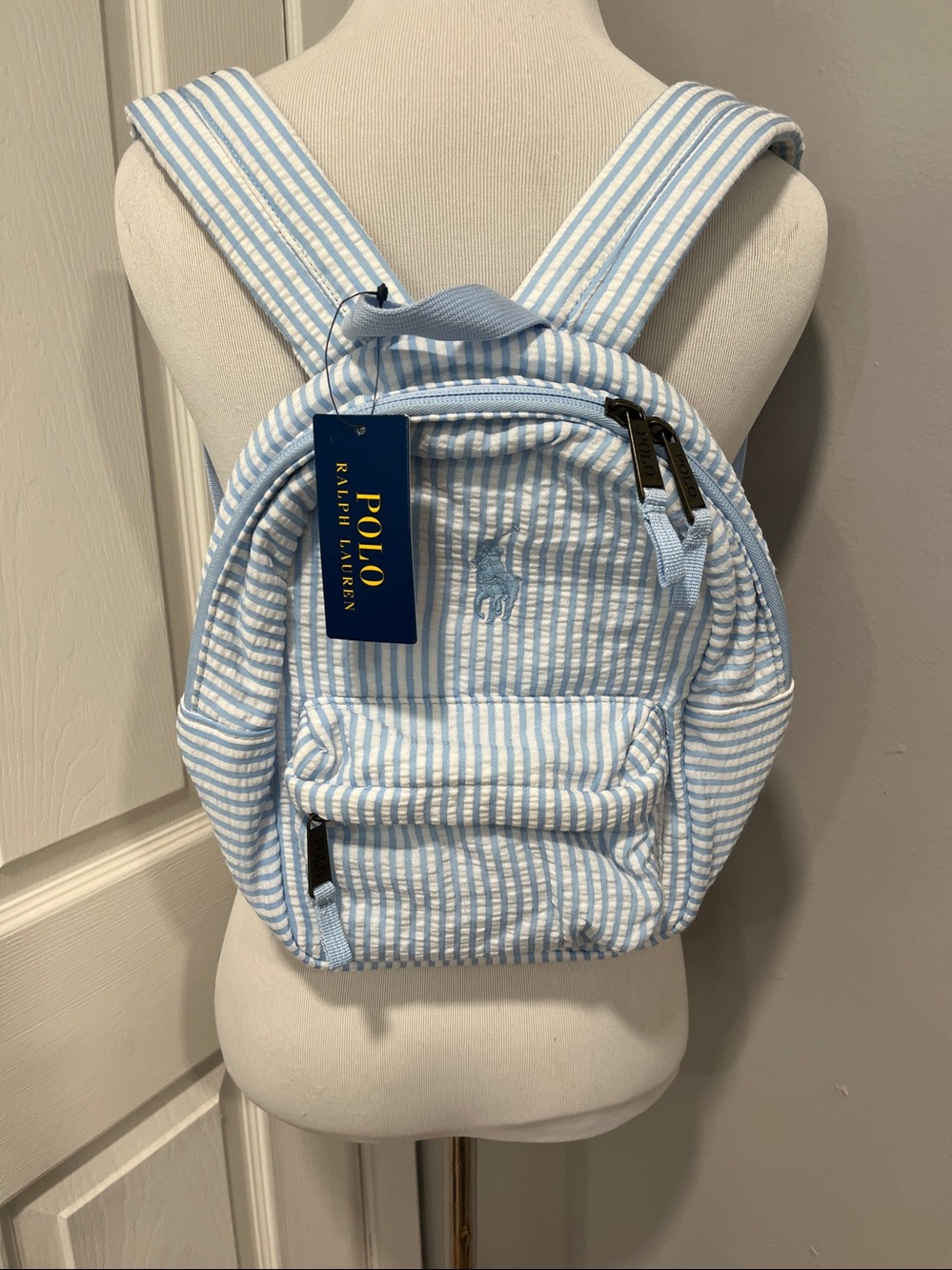 NWT POLO RALPH LAUREN MINI SEERSUCKER BACKPACK - Picture 4 of 7
